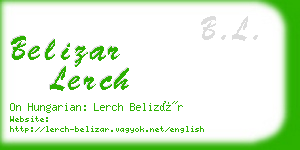 belizar lerch business card